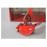 Pair of Cardinal Bird Clip Ornaments with Original Box
