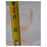 Jennifer Miniatures Pink Glass Goblets and Plates Set #3 in Box