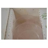 Jennifer Miniatures Pink Glass Goblets and Plates Set #3 in Box