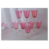 Set of Theresienthal Germany Pink Wine Glasses