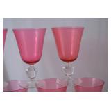 Set of Theresienthal Germany Pink Wine Glasses