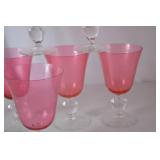 Set of Theresienthal Germany Pink Wine Glasses