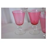 Set of Theresienthal Germany Pink Wine Glasses