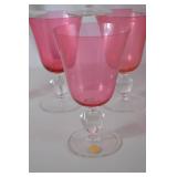 Set of Theresienthal Germany Pink Wine Glasses