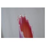Vintage Fenton cranberry opalescent hobnail swung vase