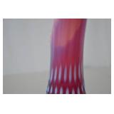 Vintage Fenton cranberry opalescent hobnail swung vase