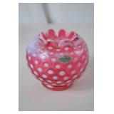 Fenton Cranberry Opalescent Hobnail Art Glass Vase