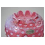 Fenton Cranberry Opalescent Hobnail Art Glass Vase