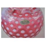 Fenton Cranberry Opalescent Hobnail Art Glass Vase