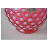 Fenton Cranberry Opalescent Hobnail Art Glass Vase