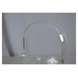 Vintage Glass Basket with Hand-Painted Floral Design