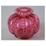 Fenton cranberry opalescent glass vase