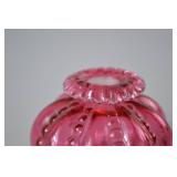Fenton cranberry opalescent glass vase