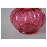 Fenton cranberry opalescent glass vase