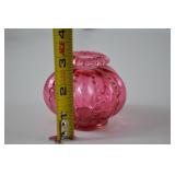 Fenton cranberry opalescent glass vase