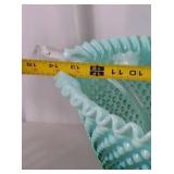 Aqua Blue Fenton Hobnail Glass Punch Bowl Set with 12 Cups & Clear Ladle