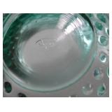 Aqua Blue Fenton Hobnail Glass Punch Bowl Set with 12 Cups & Clear Ladle