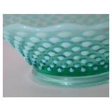 Fenton aqua blue hobnail glass bowl, 8.5 in diameter