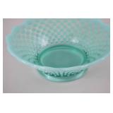Fenton aqua blue hobnail glass bowl, 8.5 in diameter