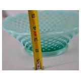 Fenton aqua blue hobnail glass bowl, 8.5 in diameter