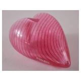 Kosta Boda Pink Glass Heart Paperweight, 4 Inches