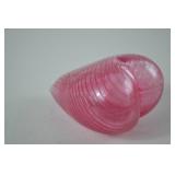 Kosta Boda Pink Glass Heart Paperweight, 4 Inches