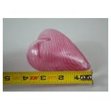 Kosta Boda Pink Glass Heart Paperweight, 4 Inches
