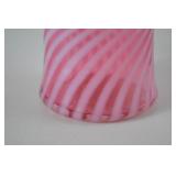 Fenton Victorian Style Pink Swirl Art Glass Vase, Ruffled Edge 5.5 in