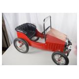 1938 Style Red Pedal Car with Black Seat and Chrome Accents