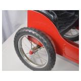 1938 Style Red Pedal Car with Black Seat and Chrome Accents