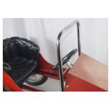 1938 Style Red Pedal Car with Black Seat and Chrome Accents