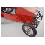 1938 Style Red Pedal Car with Black Seat and Chrome Accents