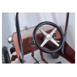 1938 Style Red Pedal Car with Black Seat and Chrome Accents