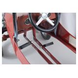 1938 Style Red Pedal Car with Black Seat and Chrome Accents