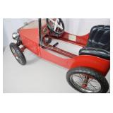 1938 Style Red Pedal Car with Black Seat and Chrome Accents