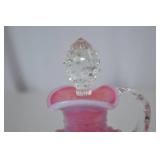 Vintage Fenton Hobnail Pink Opalescent Glass Cruet with Stopper