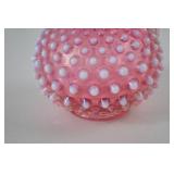 Vintage Fenton Hobnail Pink Opalescent Glass Cruet with Stopper