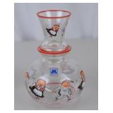 Magnor Norway Hand Painted Glassware Set - Carafe & 10 Glasses