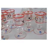 Magnor Norway Hand Painted Glassware Set - Carafe & 10 Glasses