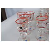 Magnor Norway Hand Painted Glassware Set - Carafe & 10 Glasses
