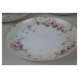 Vintage Floral Porcelain Teacups and Saucers, Hand Painted, Set of 4