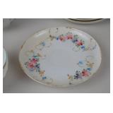 Vintage Floral Porcelain Teacups and Saucers, Hand Painted, Set of 4