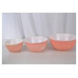 Set of 3 Vintage Pyrex Pink Mixing Bowls
