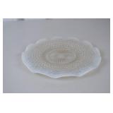 Vintage hobnail opalescent glass plate, 11 in.