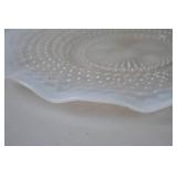 Vintage hobnail opalescent glass plate, 11 in.
