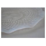 Vintage hobnail opalescent glass plate, 11 in.