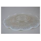 Vintage hobnail opalescent glass plate, 11 in.