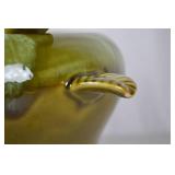 Vintage Green Leaf Ceramic Tureen Set with Ladle and Underplate
