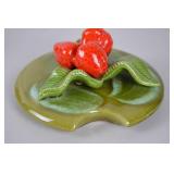 Vintage Green Leaf Ceramic Tureen Set with Ladle and Underplate