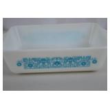 Pyrex 1.5 Quart Blue Pattern Glass Baking Dish